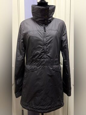 Women's Vintage Bonfire Dark Grey High-Collar Pullover Coat
